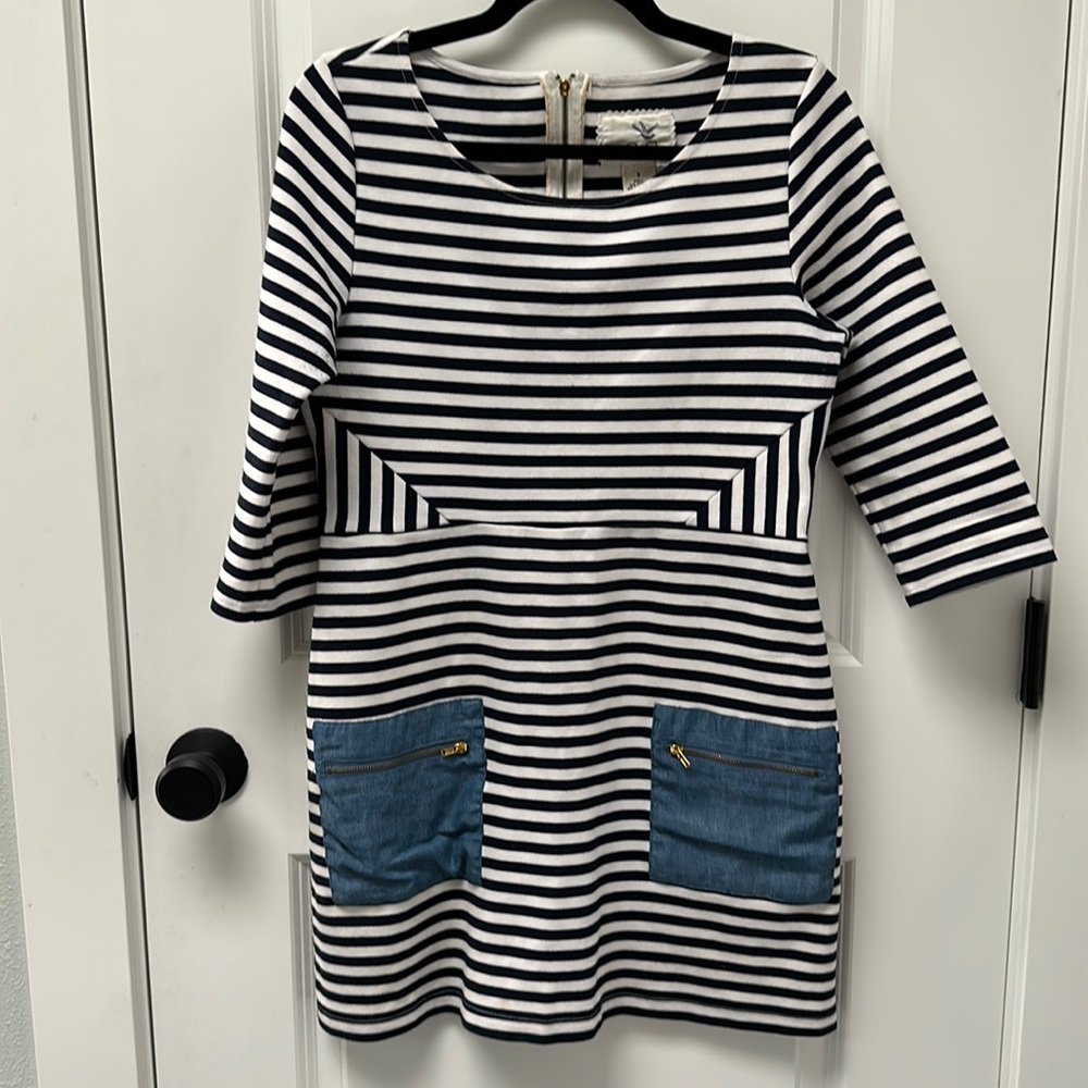 Flattering striped dress by Anthropologie